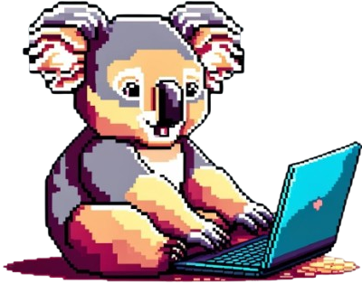 Koala with pc